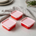 Mini Plastic Food Storage Container With Lid Set (3 Pc)