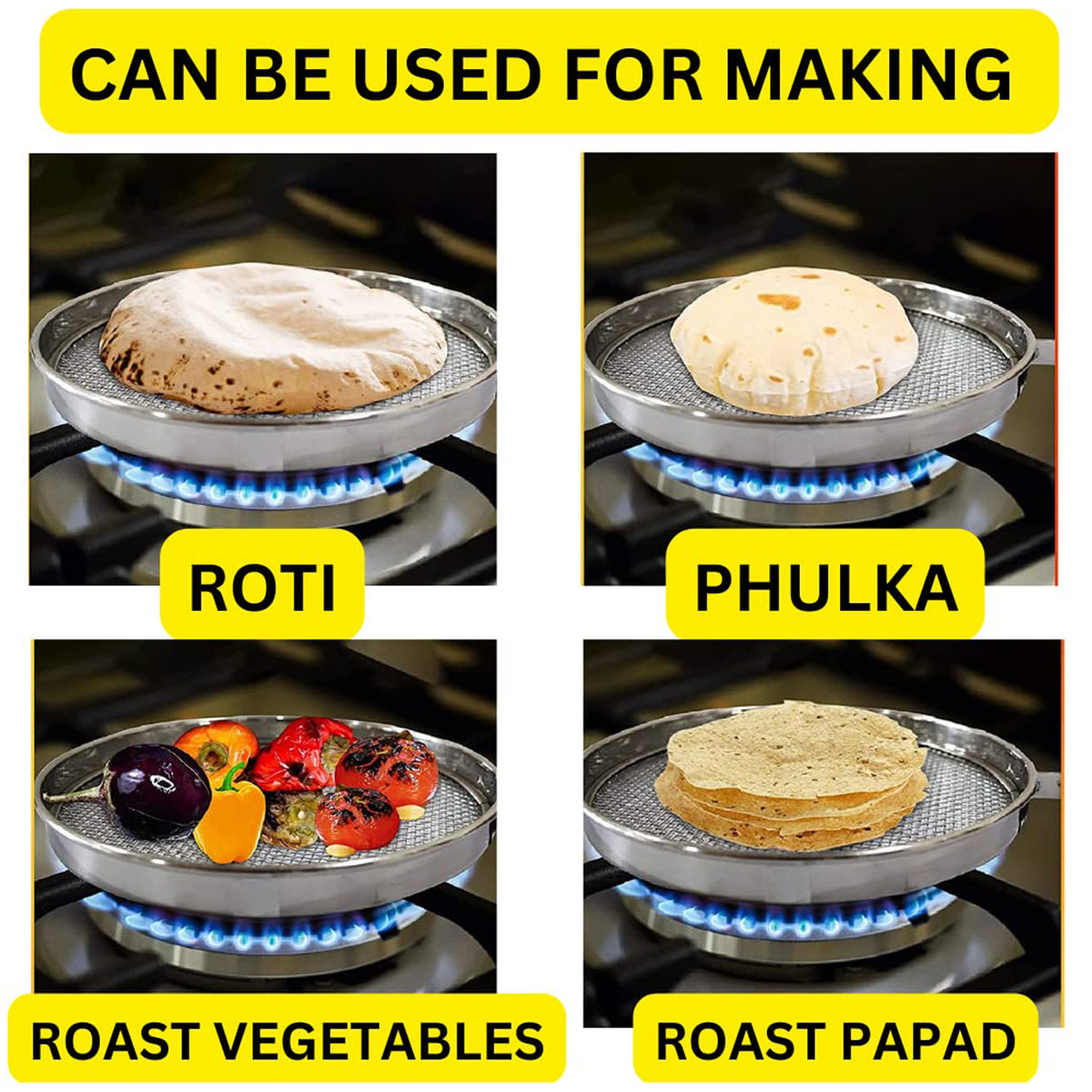 7119 Steel Roaster Grill Jali For Papad Tandoor  Chapati Roast Use ( 1 Pc )