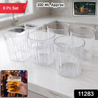 Premium Transparent Drinking Glass Set (6 Pc Set 300 Ml Approx)