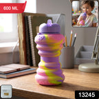 Silicone Style Collapsible Foldable Sports Water Bottle 600 Ml (1 Pc)