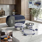 Ganesh Neo Twin 400 Lunch Box Set With Insulated Carry Bag (1 Set)
