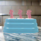 6 Cavity Popsicle Molds Plastic Giraffe Shape Ice Moulds (1 Pc)