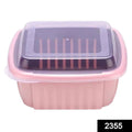 2355 Double Layer Food Drainer Washing Basket With Collapsible Strainers Colander